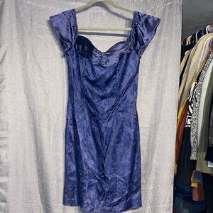 Steppin' Out Satin Blue Mini Dress